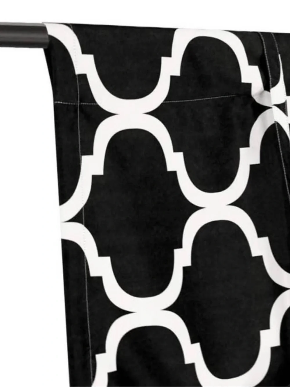 Black & White Boho Bohemian Morocan Panel Curtains Set of 2 Geometric Curtains